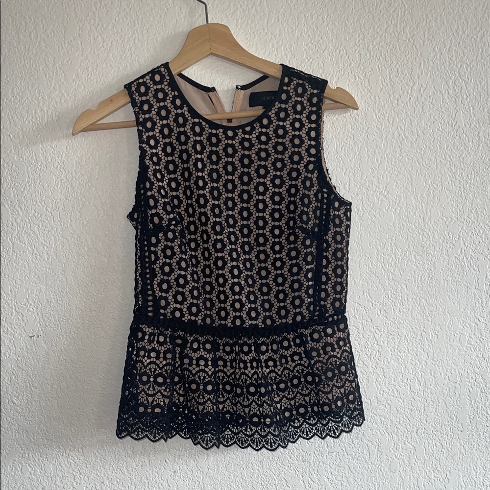 J.Crew Black Lace Sleeveless Blouse